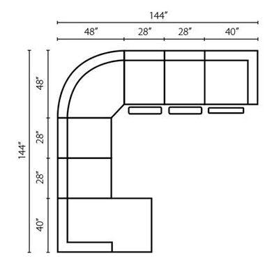 Layout C: Seven Piece Sectional 144" x 144"