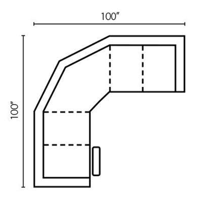 Layout E: Two Piece Sectional 100" x 100"
