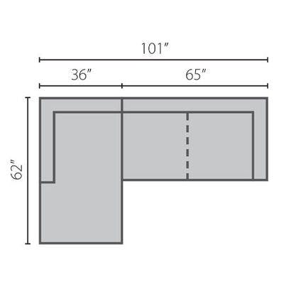 Layout A:  Two Piece Sectional 62" x 101"