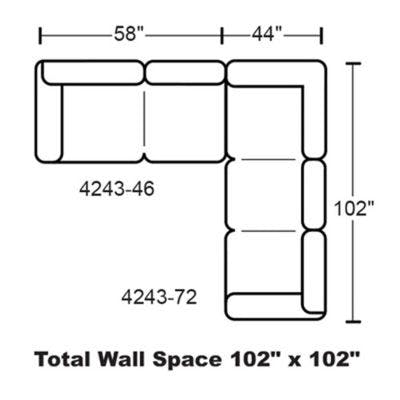 Layout H:  Two Piece Sectional 102" x 102"
