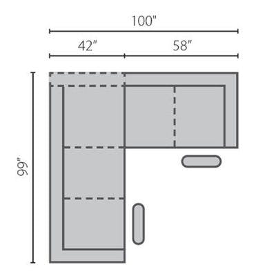 Layout A:  Two Piece Reclining Sectional 99" x 99"