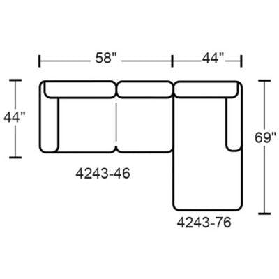 Layout J:  Two Piece Sectional 102" x 69"