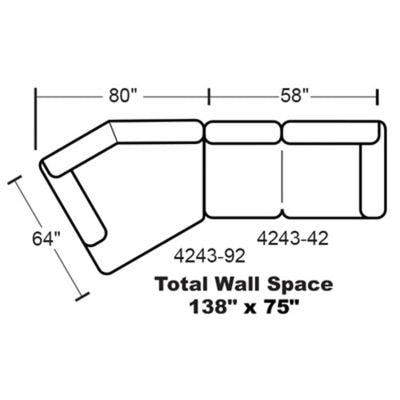 Layout L:  Two Piece Sectional 64" x 138"