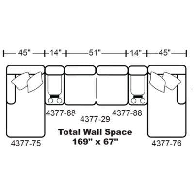 Layout K:  Five Piece Sectional 67" x 169" x 67"