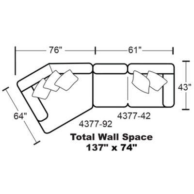 Layout L:  Two Piece Sectional 64" x 137"