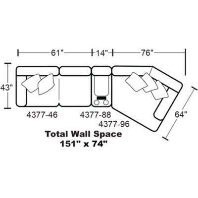 Layout M:  Three Piece Sectional 151" x 64"
