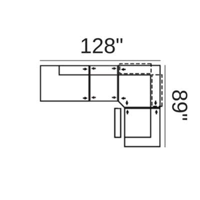 Layout B: Four Piece Sectional 128" x 89"