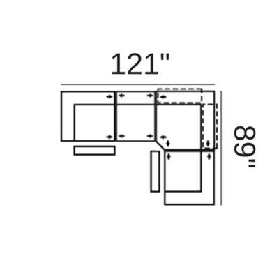 Layout D:  Four Piece Sectional 121" x 89"