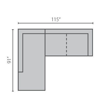 Layout B: Two Piece Sectional 91" x 115"