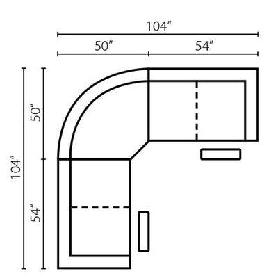 Layout A: Three Piece Sectional 104" x 104"