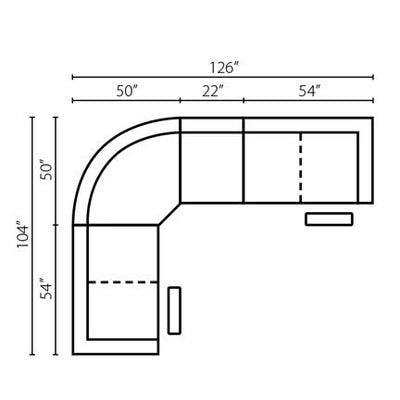 Layout B: Four Piece Sectional 104" x 126"