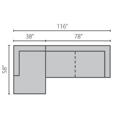 Layout A:  Two Piece Sectional 58" x 116"
