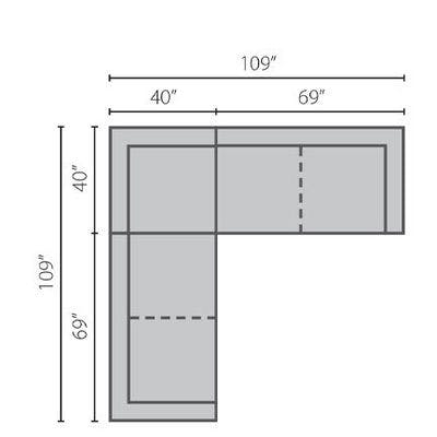 Layout A:  Three Piece Sectional 98" x 98"