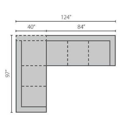 Layout A:  Two Piece Sectional 97" x 124"