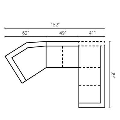 Layout A: Three Piece Sectional 152" x 99"