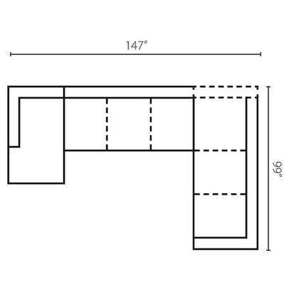 Layout D: Three Piece Sectional 147" x 99"