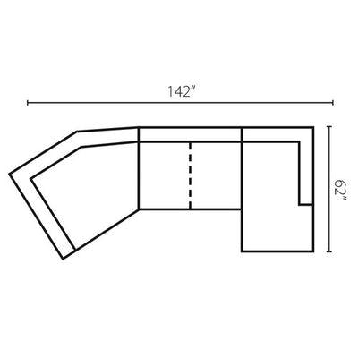 Layout F: Three Piece Sectional 142" x 62"