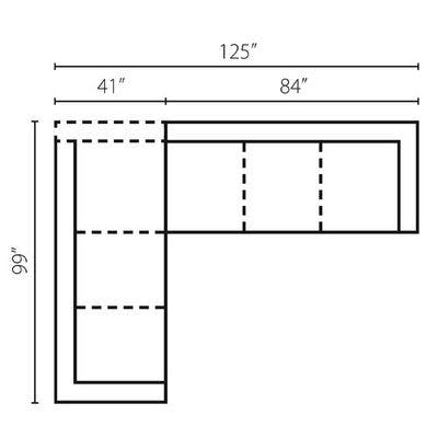 Layout G: Two Piece Sectional 99" x 125"