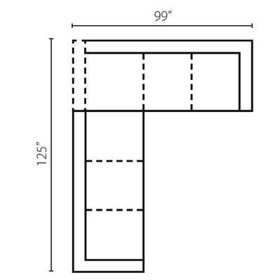 Layout H: Two Piece Sectional 125" x 99"