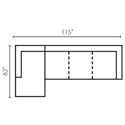 Layout J:  Two Piece Sectional 62" x 115"