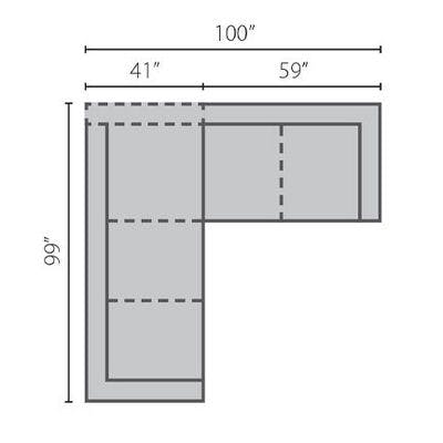 Layout A:  Two Piece Sectional 99" x 100