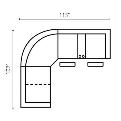 Layout D: Three Piece Sectional 102" x 115"