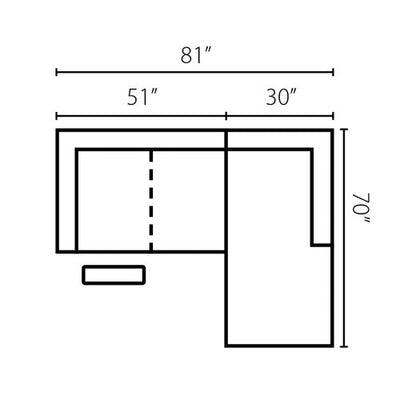 Layout E: Two Piece Sectional 81" x 70"