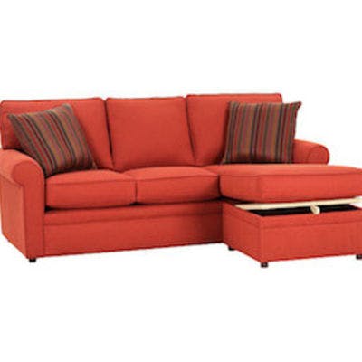 Sofa w/ Chaise Seat and Storage Ottoman