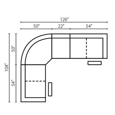 Layout B:  Four Piece Sectional 104" x 126"
