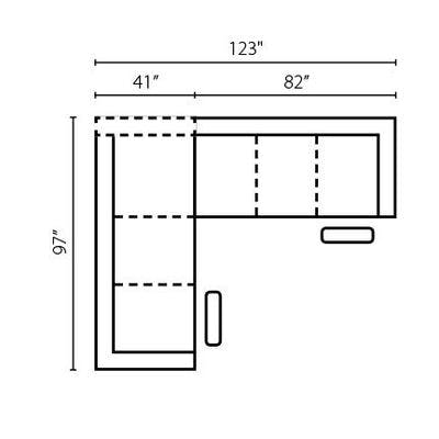 Layout A:  Two Piece Sectional 97" x 123"