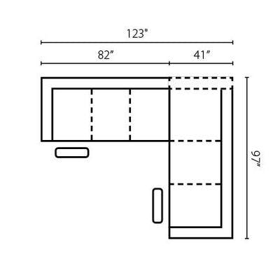 Layout B: Two Piece Sectional 123" x 97"