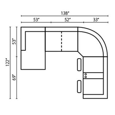 Layout B: Four Piece Reclining Sectional 138" x 122"