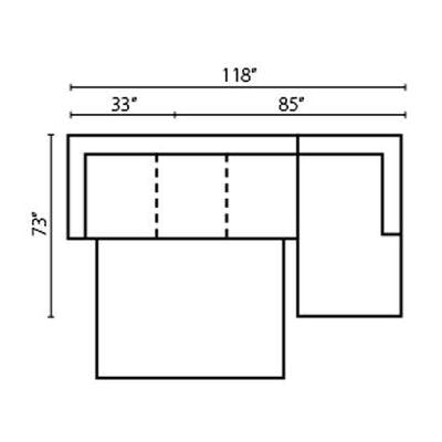 Layout D:  Two Piece Reclining Sectional  118" x 73"