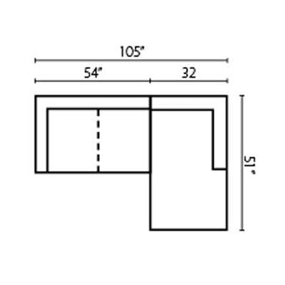 Layout C:  Two Piece Sectional (Chaise Right Side) 105" x 51"
