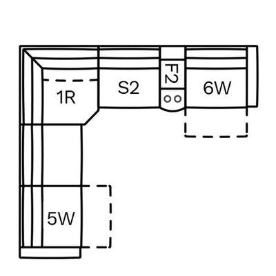 Layout D: Five Piece Reclining Sectional 127" x 142"
