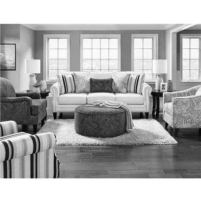 Sweater Bone 5 Piece Living Room (Sofa, 3 Chairs and Cocktail Ottoman)