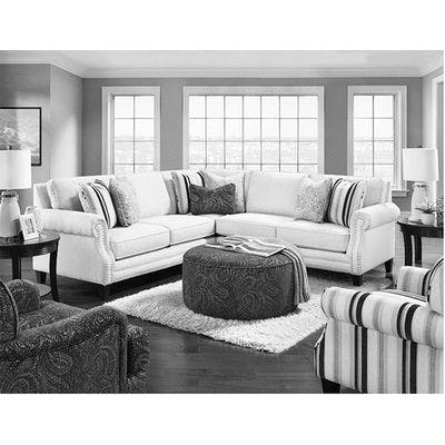 Sweater Bone 4 Piece Living Room (Includes sectional, 2 chair and ottoman)