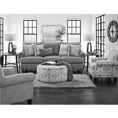 Bates Charcoal 4 Piece Living Room (Sofa, 2 Chairs and Cocktail Ottoman)