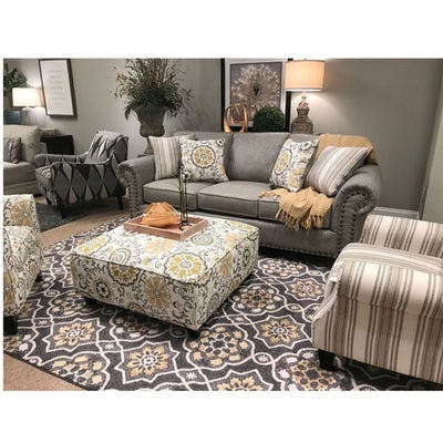 Romero Sterling 4 Piece Living Room (Includes sofa, 2 chairs and cocktail ottoman)