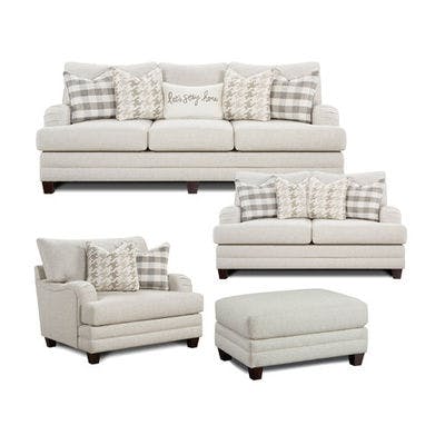 Basic Wool 4 Piece Living Room (Includes sofa, loveseat, chair and ottoman)