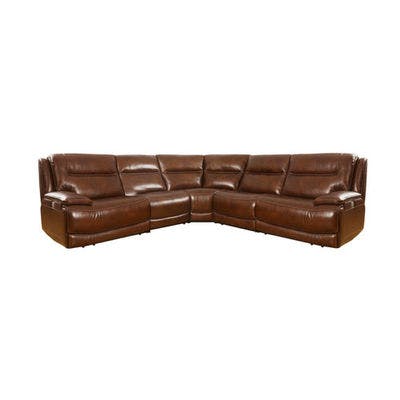 Layout A:  Five Piece Leather Reclining Sectional 124" x 124"