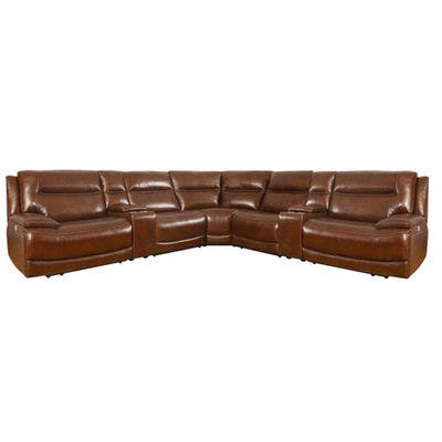 Layout D:  Seven Piece Leather Reclining Sectional 137" x 137"