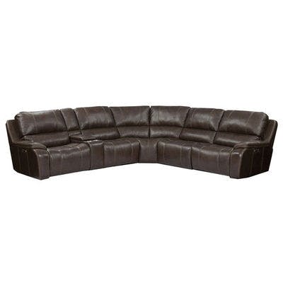 Layout B:  Six Piece Leather Reclining Sectional 133" x 121"