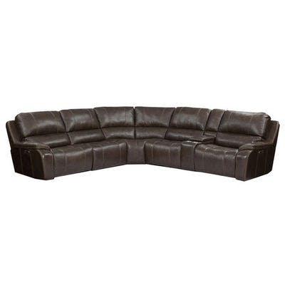 Layout B:  Six Piece Leather Reclining Sectional 121" x 133"