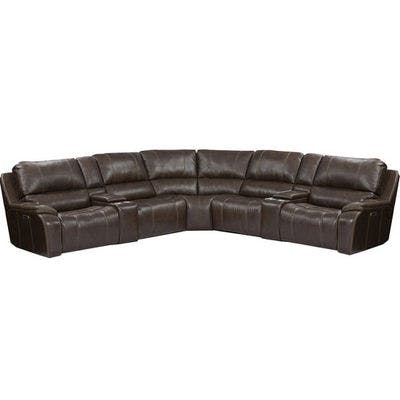 Layout B:  Seven Piece Leather Reclining Sectional 133" x 133"