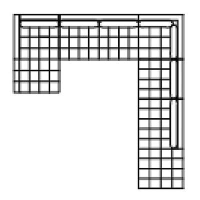 Layout G: Five Piece Sectional 132" x 136" x 61"