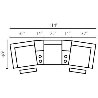 Layout A: Five Piece Sectional (3 Recliners) 40" x 114"