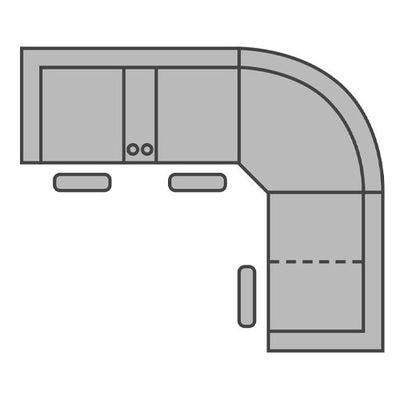 Layout A:  Three Piece Sectional 123" x 107"