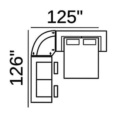 Layout A:  Three Piece Sleeper Sectional 126" x 125"