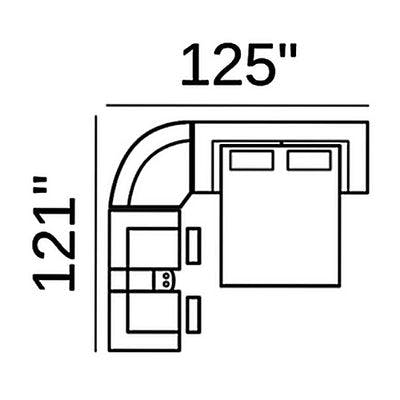 Layout C: Three Piece Sleeper Sectional 121" x 125"